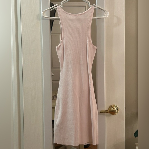 Wilfred Pale Pink Ribbed Cutout Tank Midi Dress - Picture 3 of 6